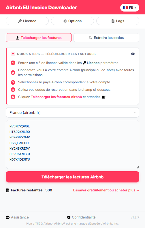 Téléchargez automatiquement vos factures de TVA Airbnb EU en 4 étapes