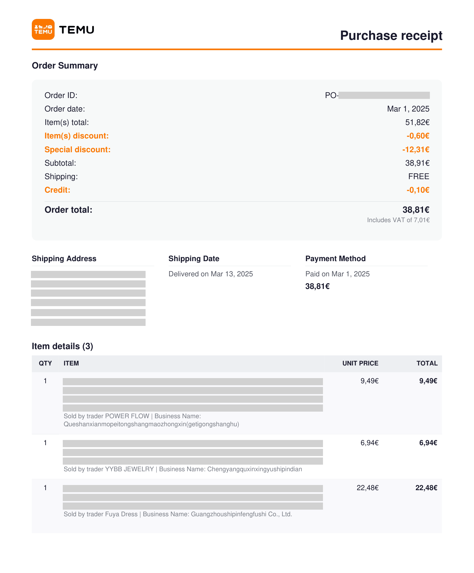 Automatically download your Temu invoices