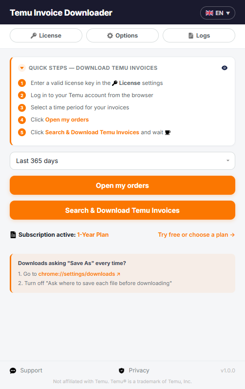 Download your Temu invoices — in 5 steps