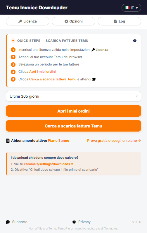Scarica le tue fatture Temu — in 5 passaggi