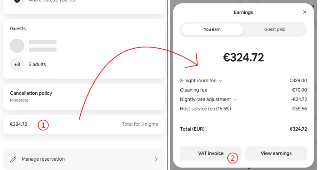 How to download Airbnb VAT invoices